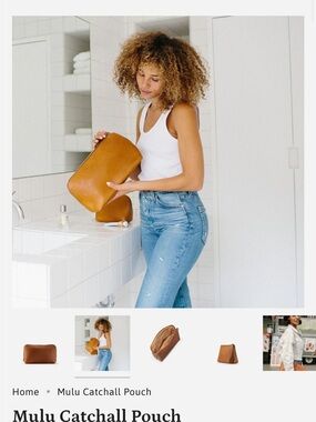 Mulu Catchall Pouch — Caramel Leather Travel Case